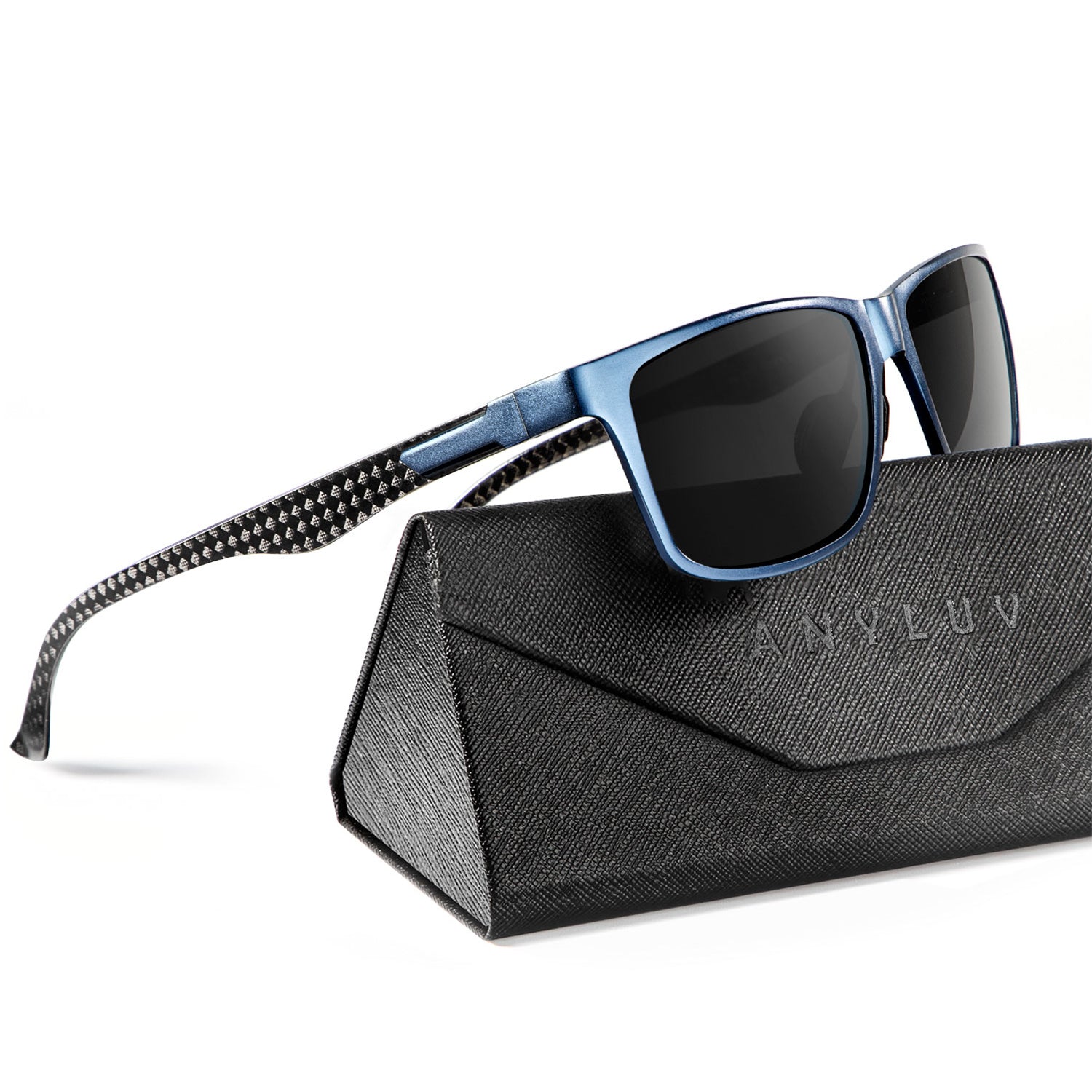 Rectangle Frame Carbon Fiber Temple Sunglasses S50-5