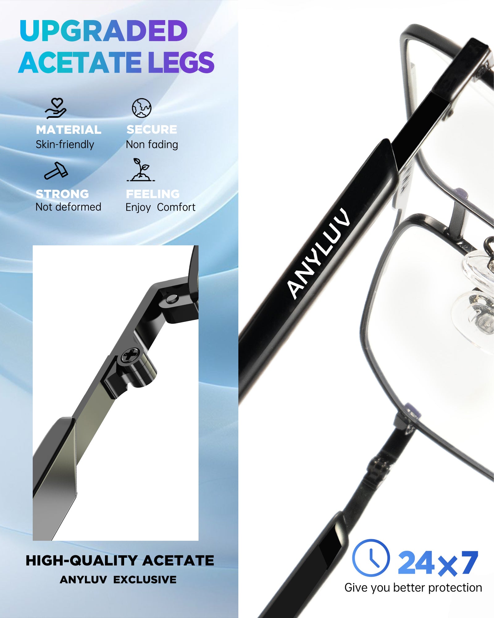 ANYLUV Blue Light Glasses Men/Women, Blue Light Blocking Glasses, Computer Screen Blocker Eyes Protection Glasses(WMAN4528-1)