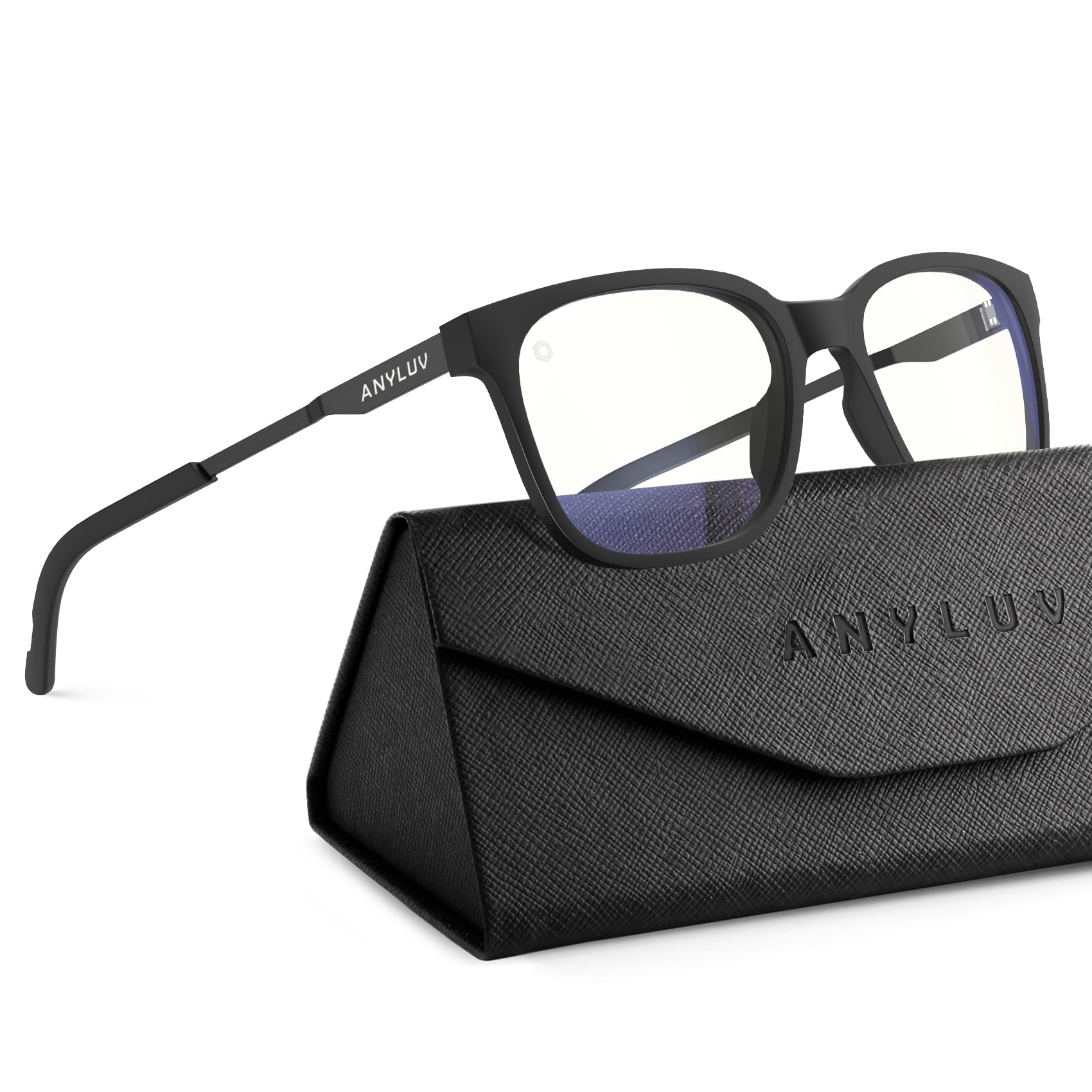 ANYLUV Blue Light Glasses for Men, Lightweight Computer Gaming Glasses, Stylish Anti Eyestrain Blue Light Blocking Men(WMAN114-2EP)