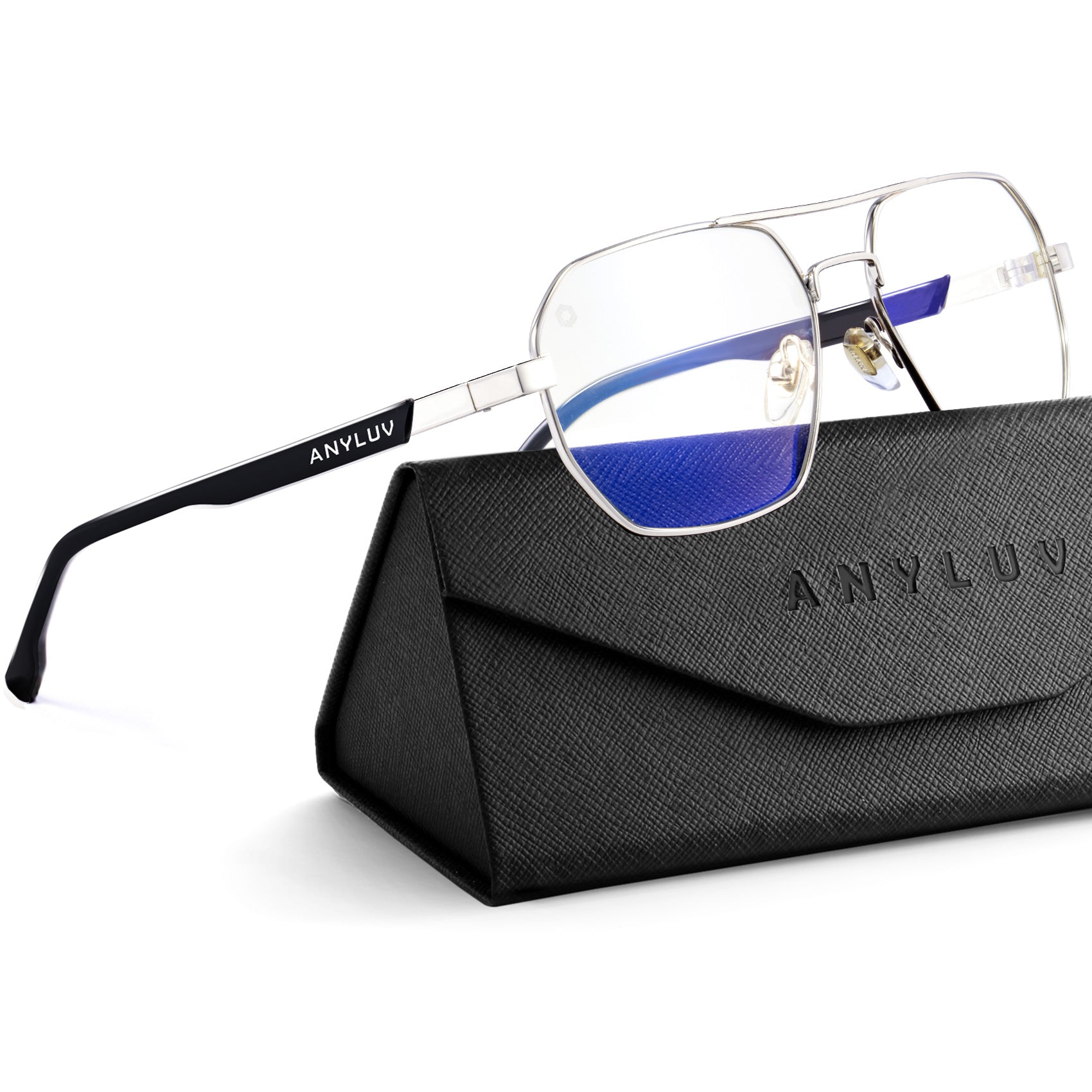 ANYLUV Reading Glasses Men/Women, Anti Eyestrain Blue Light for Women, Metal Cheaters Reading Computer Glasses(WMAN135-3-L150)