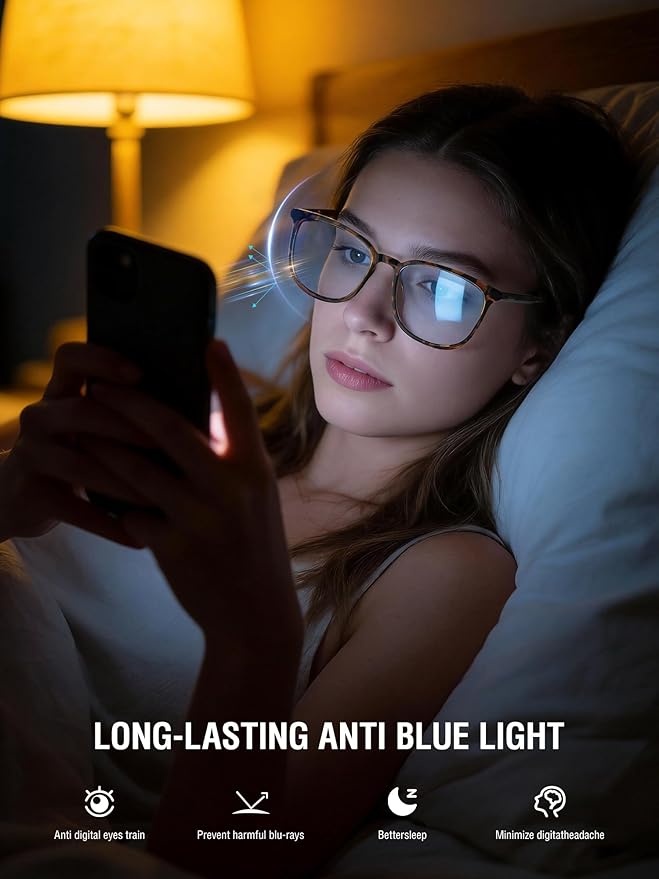 ANYLUV Blue Light Glasses for Woman Men, Womens Blue Light Blocking Glasses Computer Glasses Anti Eyestrain AN161-6EP